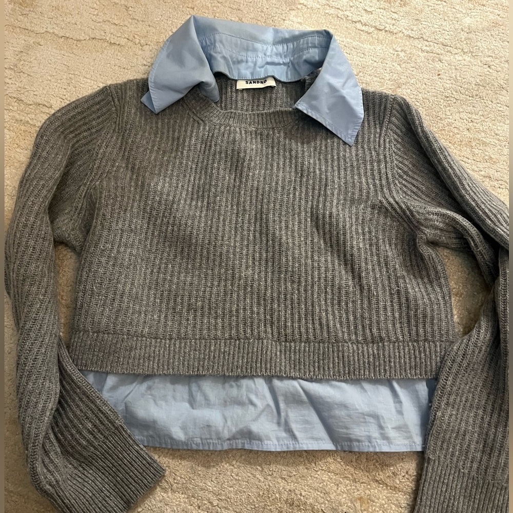 Sandro size 2 collared sweater